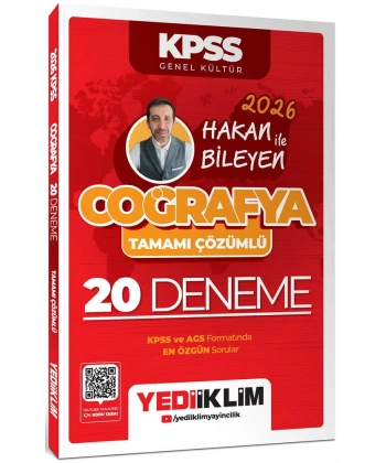 2026 KPSS Coğrafya Tamamı Çözümlü 20 Deneme Yediiklim Yayınları