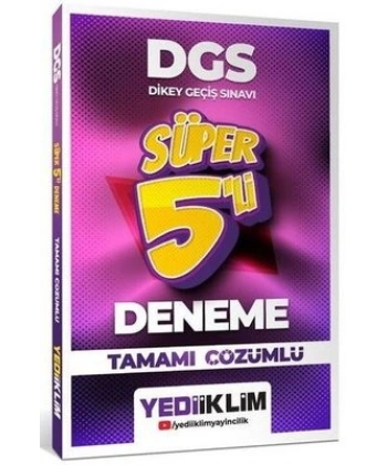 2026 DGS Tamamı Çözümlü Süper 5 li Deneme Yediiklim Yayınları