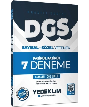 2026 DGS Prestij Serisi Sayısal Sözel Yetenek Tamamı Çözümlü Fasikül Fasikül 7 Deneme Yediiklim Yayınları