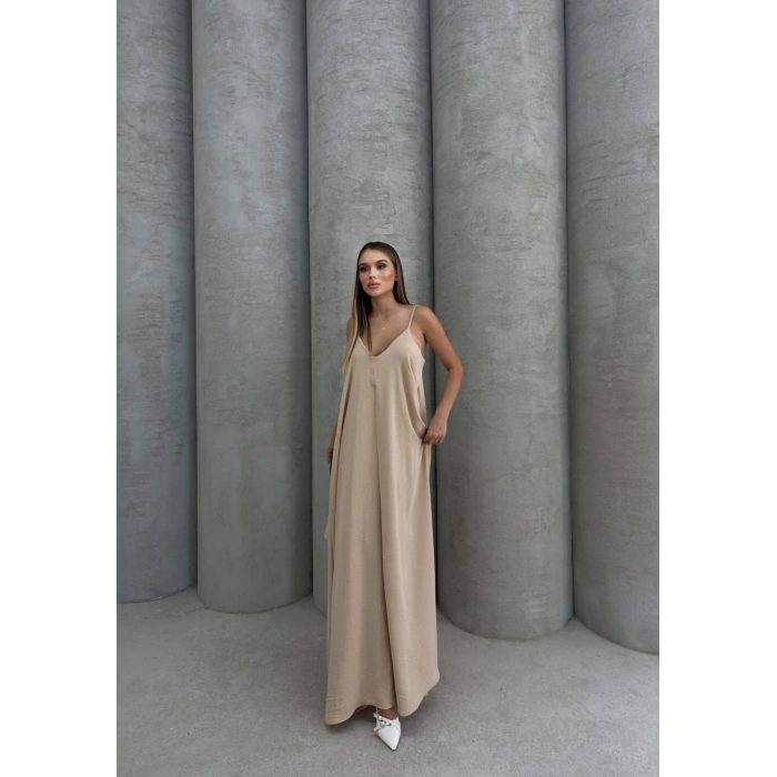 Aerobin uzun elbise bej pt