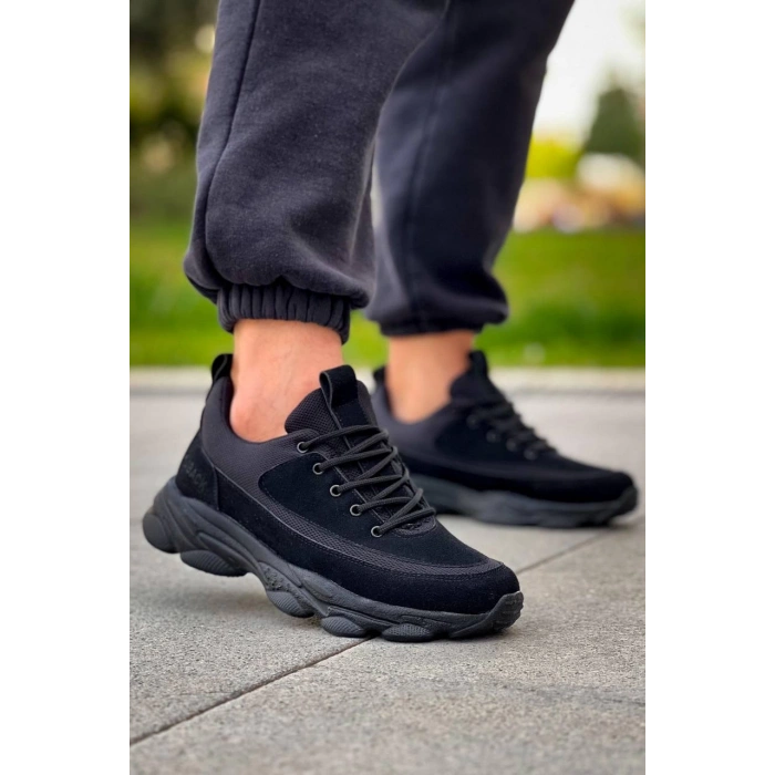 KB-707  Kuback  Siyah Süet Siyah Yüksek Taban Bağcıklı Günlük Erkek Ayakkabı