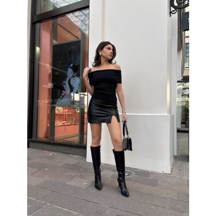 Madonna yaka sıfır kol bluz