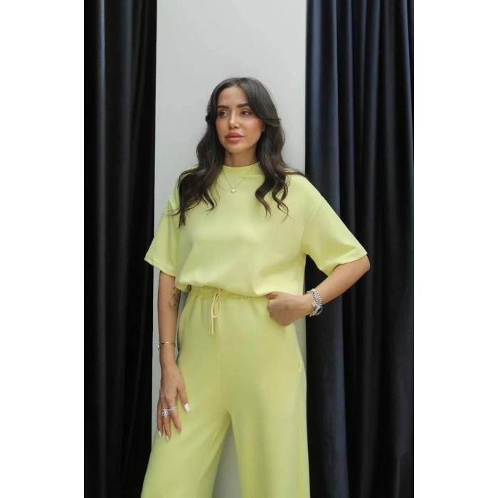 Tshirt alt üst modal takım sarı