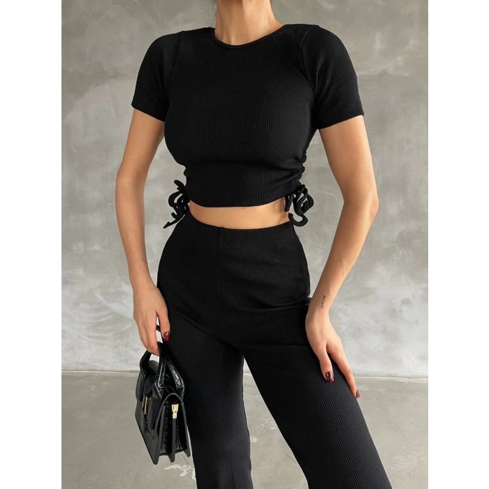 Yanları tüneli takım siyah s3161