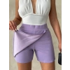 Kapaklı şort etek lila s208