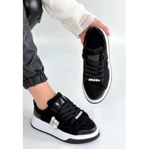 Ceans Siyah Süet Bağcıklı Spor Ayakkabı