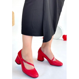 Kier Kırmızı Cilt Topuklu Ayakkabı