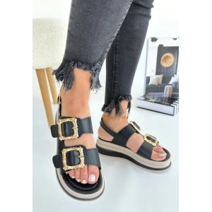 Stan Siyah Cilt Sandalet