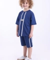 Şeritli Ve Aksesuarlı 3-6 Yaş Oversize Erkek Çocuk Şortlu Yazlık Takım