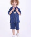 Şeritli Ve Aksesuarlı 3-6 Yaş Oversize Erkek Çocuk Şortlu Yazlık Takım