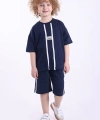 Şeritli Ve Aksesuarlı 3-6 Yaş Oversize Erkek Çocuk Şortlu Yazlık Takım