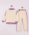 4-8 Yaş Kız Çocuk Yarım patlı 3 İplik Şardonlu Kumaş Alt Üst Takım | Kışlık Çocuk Eşofman Takımı
