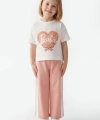 4-10 Yaş Kız Çocuk %100 Pamuk Yazlık Takım | Oversize Tişört ve Rahat Kesim Pantolon