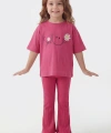 3-10 Yaş Kız Çocuk %100 Pamuk Yazlık Takım | Tişört ve Fitilli Tayt