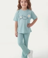 3-10 Yaş Kız Çocuk %100 Pamuk Yazlık Takım | Tişört ve Fitilli Tayt