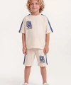 5-8 Yaş LA Baskılı Erkek Çocuk Oversize %100 Pamuk Yazlık Takım–Rahat Kesim Şortlu Kombin