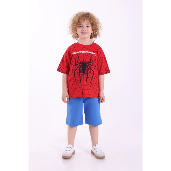 Örümcek Adam Baskılı 3-10 Yaş Oversize Yazlık Şortlu Çocuk Takım