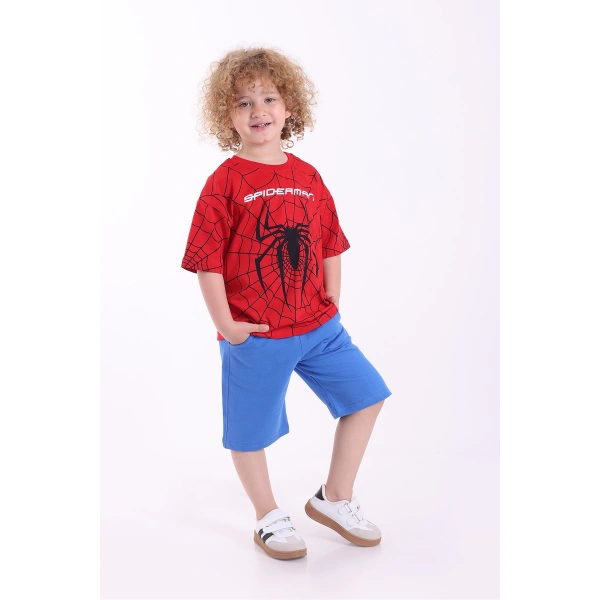 Örümcek Adam Baskılı 3-10 Yaş Oversize Yazlık Şortlu Çocuk Takım