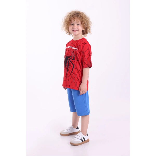 Örümcek Adam Baskılı 3-10 Yaş Oversize Yazlık Şortlu Çocuk Takım