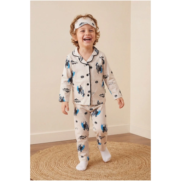 3–10 Yaş Çocuk Pijama Takımı | Göz Bantlı | Rahat & Nefes Alan