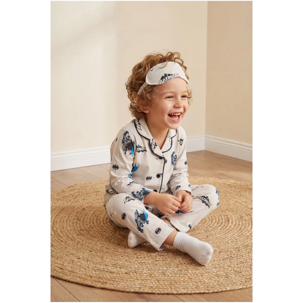 3–10 Yaş Çocuk Pijama Takımı | Göz Bantlı | Rahat & Nefes Alan