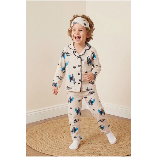 3–10 Yaş Çocuk Pijama Takımı | Göz Bantlı | Rahat & Nefes Alan