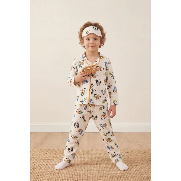 3–10 Yaş Çocuk Pijama Takımı | Göz Bantlı | Rahat & Nefes Alan