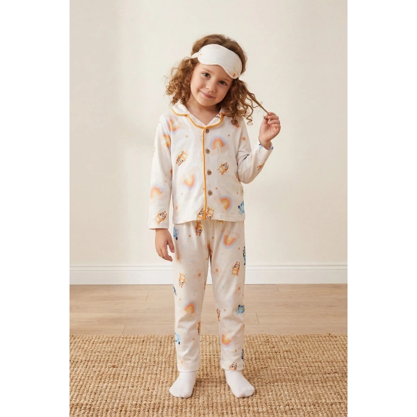 3–10 Yaş Çocuk Pijama Takımı | Göz Bantlı | Rahat & Nefes Alan
