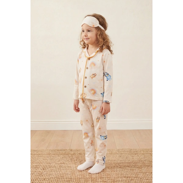 3–10 Yaş Çocuk Pijama Takımı | Göz Bantlı | Rahat & Nefes Alan