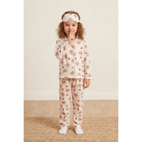 3–10 Yaş Çocuk Pijama Takımı | Göz Bantlı | Rahat & Nefes Alan