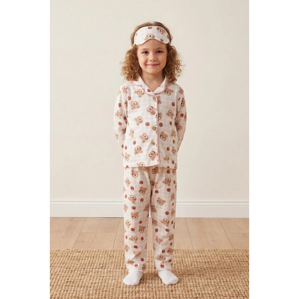 3–10 Yaş Çocuk Pijama Takımı | Göz Bantlı | Rahat & Nefes Alan