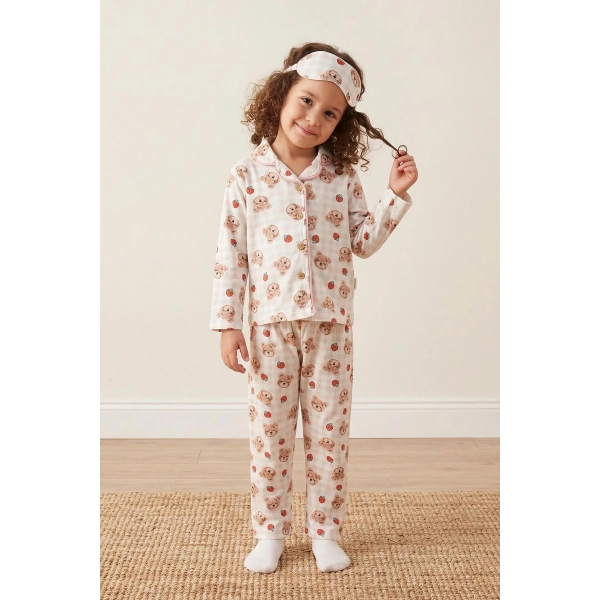 3–10 Yaş Çocuk Pijama Takımı | Göz Bantlı | Rahat & Nefes Alan