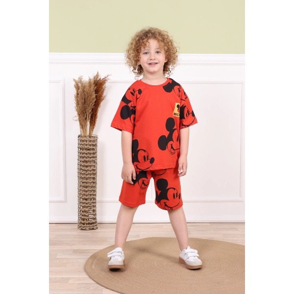 Micky Baskılı 3-6 Yaş Oversize Çocuk Yazlık Şortlu Takım