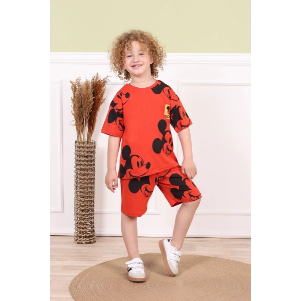 Micky Baskılı 3-6 Yaş Oversize Çocuk Yazlık Şortlu Takım