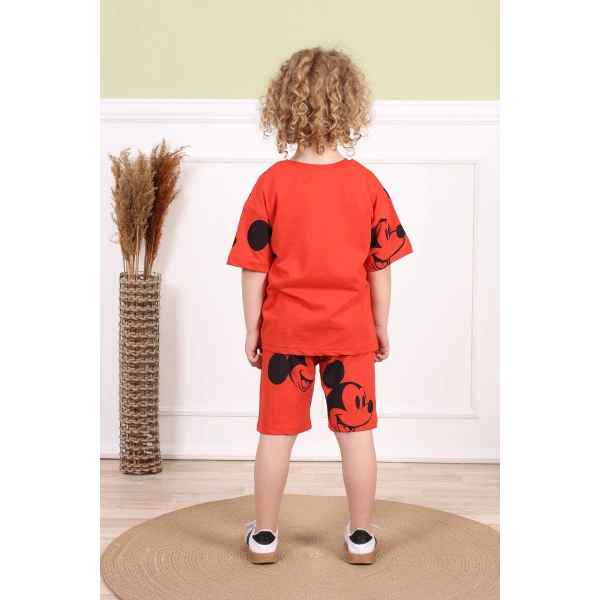 Micky Baskılı 3-6 Yaş Oversize Çocuk Yazlık Şortlu Takım