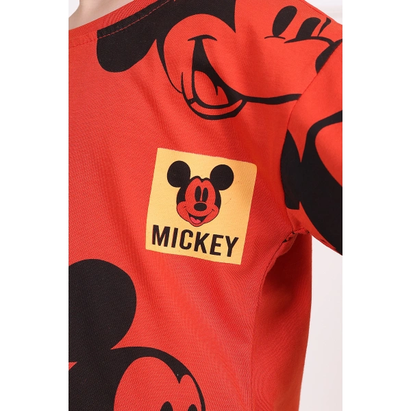 Micky Baskılı 3-6 Yaş Oversize Çocuk Yazlık Şortlu Takım