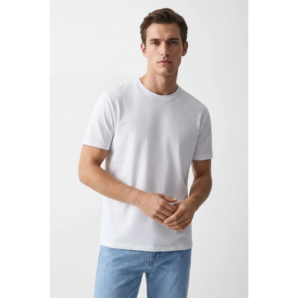 Erkek Basic Tişört %100 Pamuk Fit kalıp Günlük Spor T-Shirt