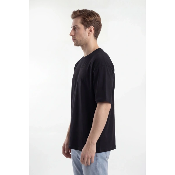 Erkek Basic Tişört %100 Pamuk Oversize kalıp Günlük Spor T-Shirt
