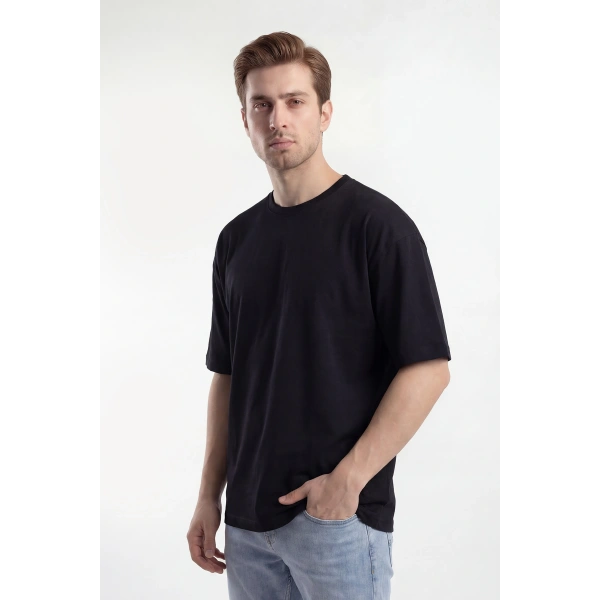 Erkek Basic Tişört %100 Pamuk Oversize kalıp Günlük Spor T-Shirt