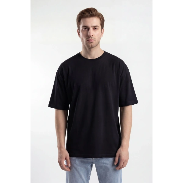 Erkek Basic Tişört %100 Pamuk Oversize kalıp Günlük Spor T-Shirt