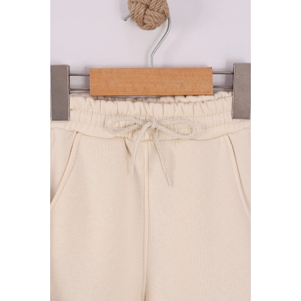 4-8 Yaş Kız Çocuk Yarım patlı 3 İplik Şardonlu Kumaş Alt Üst Takım | Kışlık Çocuk Eşofman Takımı