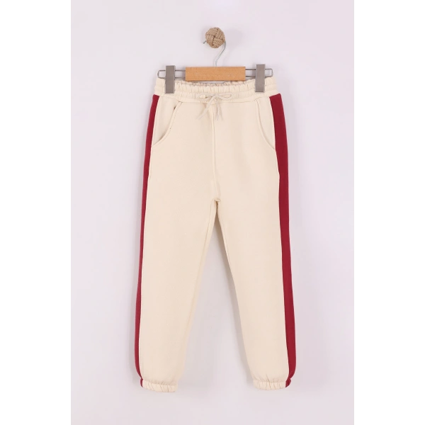 4-8 Yaş Kız Çocuk Yarım patlı 3 İplik Şardonlu Kumaş Alt Üst Takım | Kışlık Çocuk Eşofman Takımı