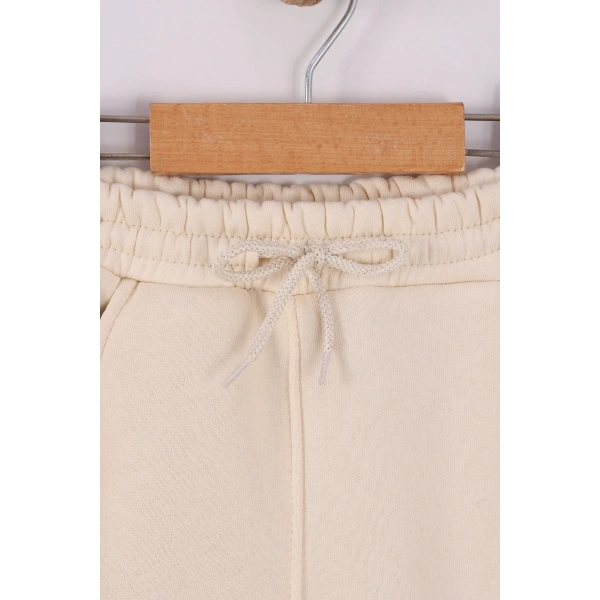 4-8 Yaş Kız Çocuk Yarım patlı 3 İplik Şardonlu Kumaş Alt Üst Takım | Kışlık Çocuk Eşofman Takımı