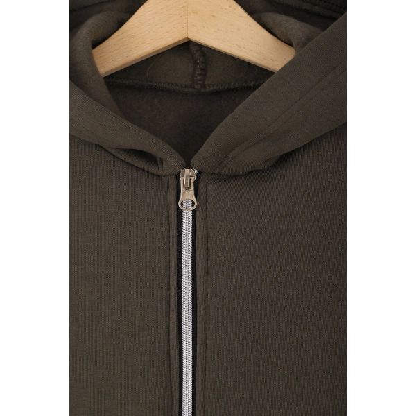 4-8 Yaş Erkek Çocuk fermuarlı 3 İplik Şardonlu Kumaş Alt Üst Takım | Kışlık Çocuk Eşofman Takımı