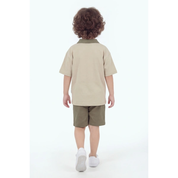 5-12 Yaş Erkek Çocuk Oversize %100 Pamuk Yazlık Takım – Rahat Kesim Günlük Şortlu Kombin