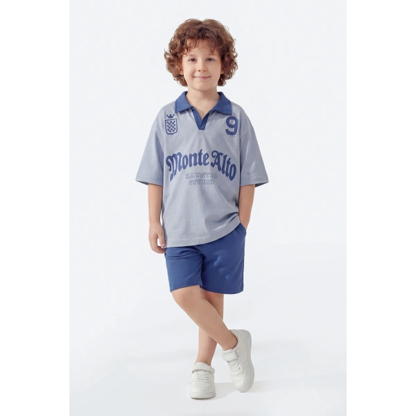 5-12 Yaş Erkek Çocuk Oversize %100 Pamuk Yazlık Takım – Rahat Kesim Günlük Şortlu Kombin
