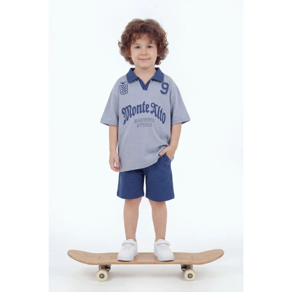 5-12 Yaş Erkek Çocuk Oversize %100 Pamuk Yazlık Takım – Rahat Kesim Günlük Şortlu Kombin