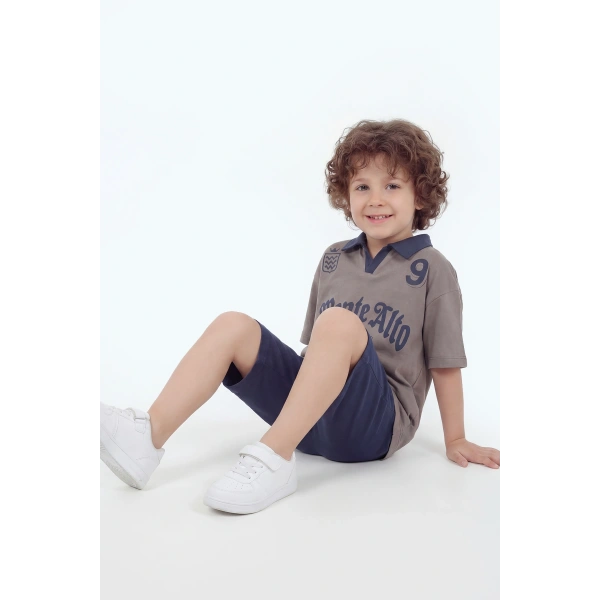 5-12 Yaş Erkek Çocuk Oversize %100 Pamuk Yazlık Takım – Rahat Kesim Günlük Şortlu Kombin