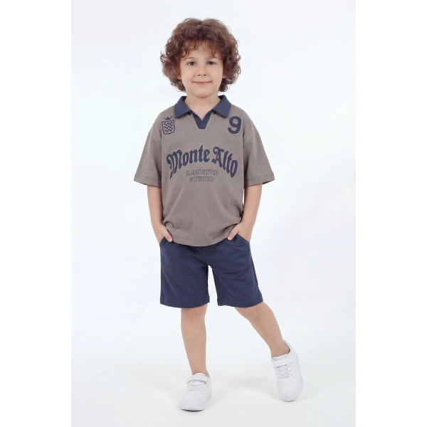 5-12 Yaş Erkek Çocuk Oversize %100 Pamuk Yazlık Takım – Rahat Kesim Günlük Şortlu Kombin