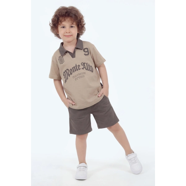 5-12 Yaş Erkek Çocuk Oversize %100 Pamuk Yazlık Takım – Rahat Kesim Günlük Şortlu Kombin